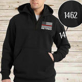 Personalize Retired US Firefighter Custom ID 1/4 Zip Hoodie Print QTLVA24158