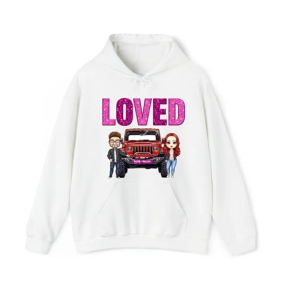 Personalized Couple Jeep Loved Valentine's Day Gift Sweatshirt or Hoodie Printed HN24165