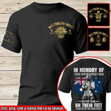 Personalized In Memory Of Those Who Believed It Was Better To Die On Their Feet Than To Live On Their Kness Australian Veteran T-shirt Printed AHLVA24185