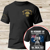 Personalized In Memory Of Those Who Believed It Was Better To Die On Their Feet Than To Live On Their Kness Australian Veteran T-shirt Printed AHLVA24185