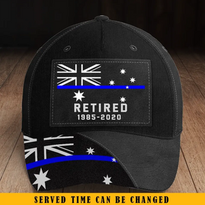 Personalized Retired Australian Police Custom Served Time Cap 3D Printed KVH24190