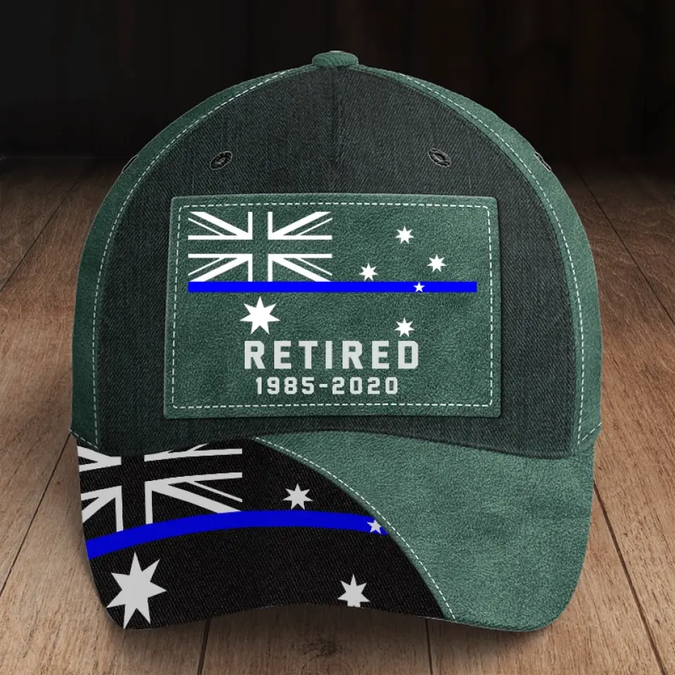 Personalized Retired Australian Police Custom Served Time Cap 3D Printed KVH24190