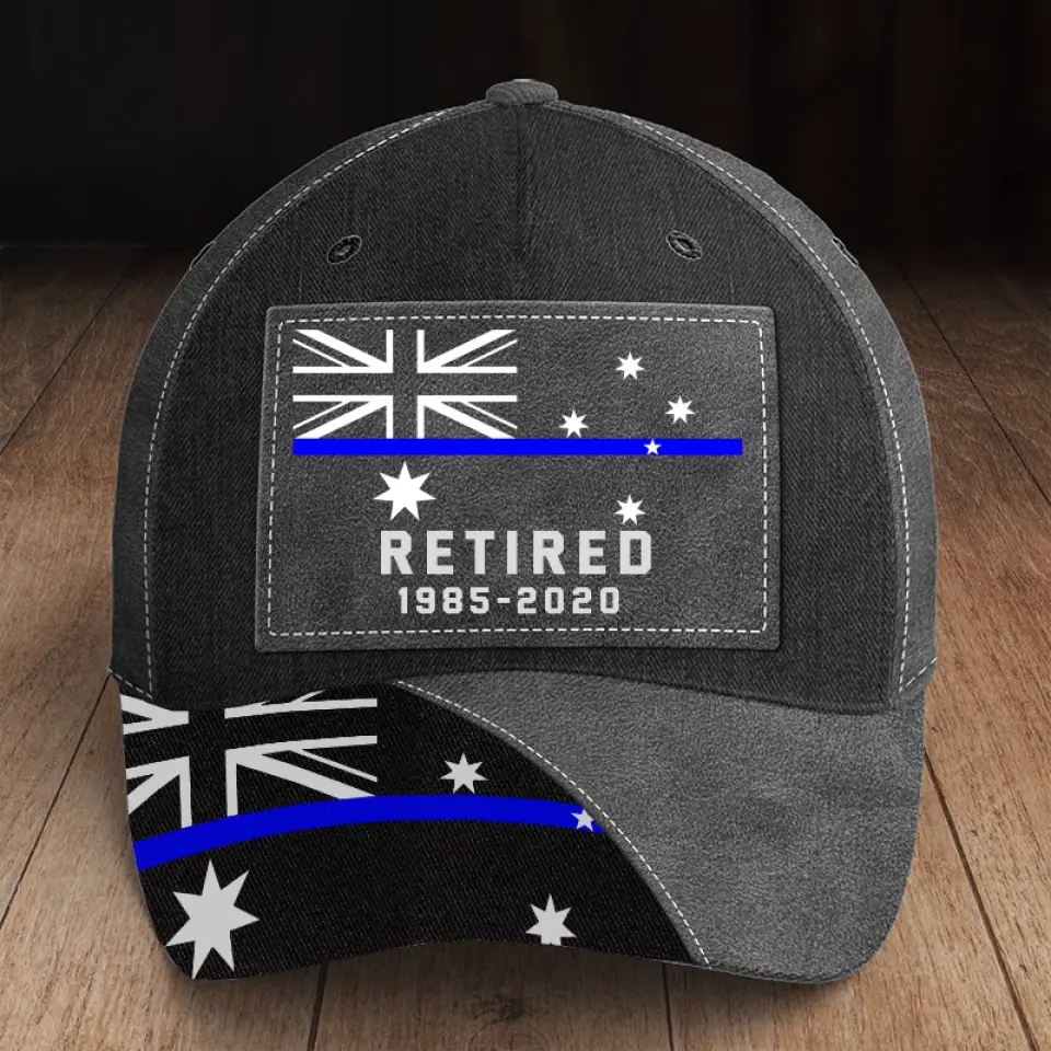 Personalized Retired Australian Police Custom Served Time Cap 3D Printed KVH24190