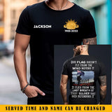 Personalized Our Flag Doesn't Fly From The Wind Moving It It Flies From The Last Breath of Every Soldier That Died Defending It Australian Veteran T-shirt Printed KH24198