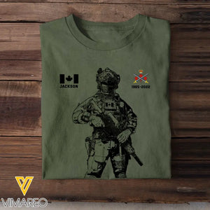 Personalized Canadian Veteran Logo Custom Name & Time T-shirt Printed KVH24206
