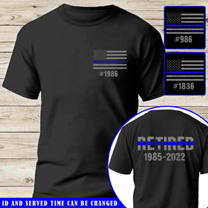 Personalized Retired US Police Custom ID & Time T-shirt Printed KVH24219