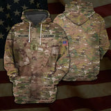 Personalized US Army Rank Camo Custom Name Hoodie 3D Printed QTVQ24220
