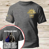 Personalized Australian Army Sometimes I Look Back  On My Life And I Am Seriously Impressed I Am Still Alive T-shirt Printed AHLVA24240