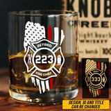 Personalized Retired Firefighter Whiskey Glass Printed QTHN24276