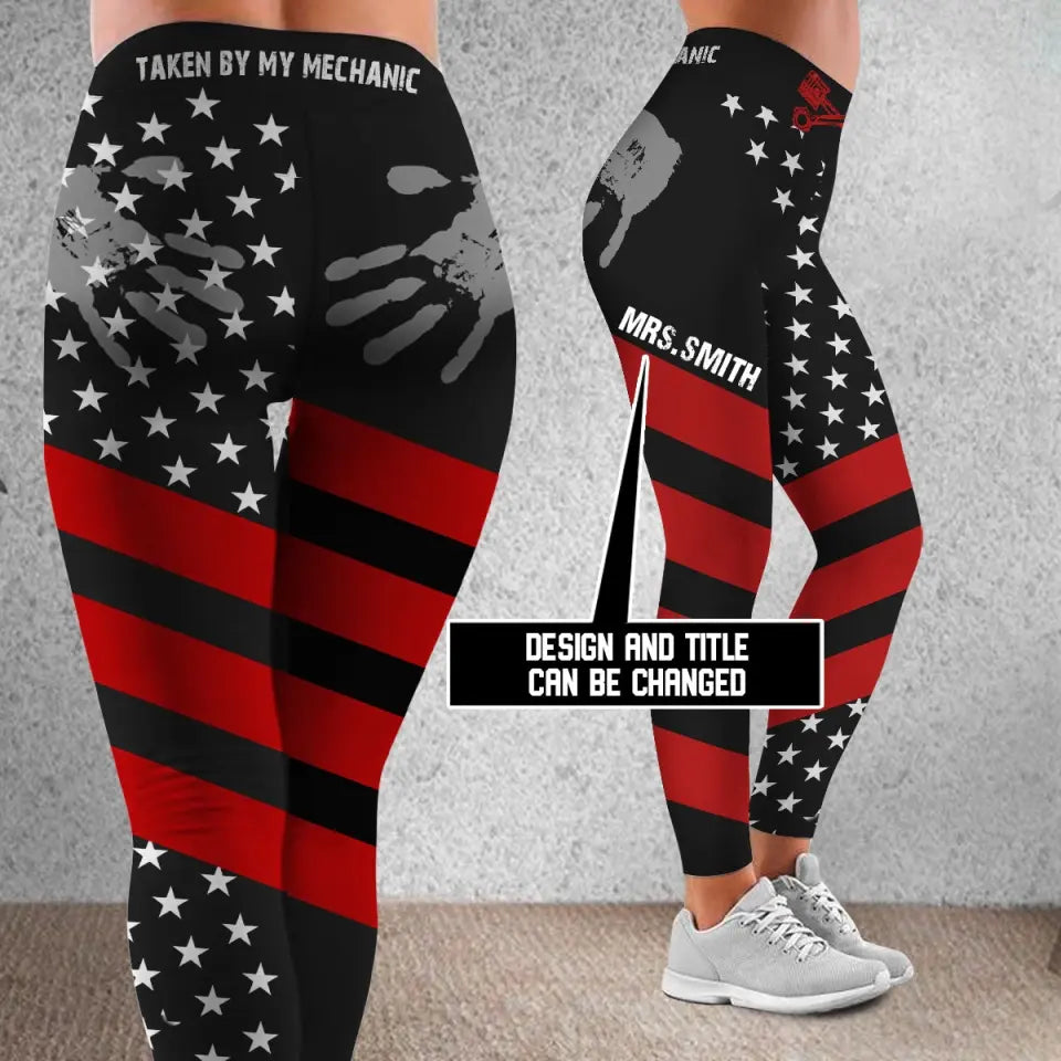 Personalized Taken By My Mechanic Legging Printed QTVQ24286