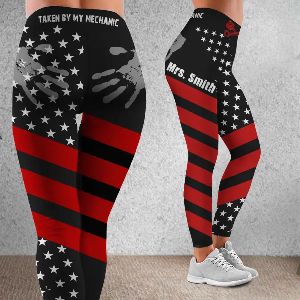 Personalized Taken By My Mechanic Legging Printed QTVQ24286