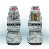 Personalized US Military Camo Car Seat Covers 2-Pcs Printed QTKH24296