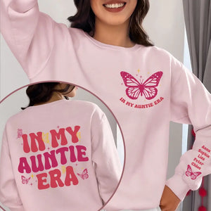 Personalized In My Auntie Era Butterflies Custom Kid Names Sweatshirt Printed HN24302