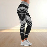 Personalized Nurse Silver Glitter Legging Printed QTVQ24304