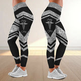 Personalized Nurse Silver Glitter Legging Printed QTVQ24304