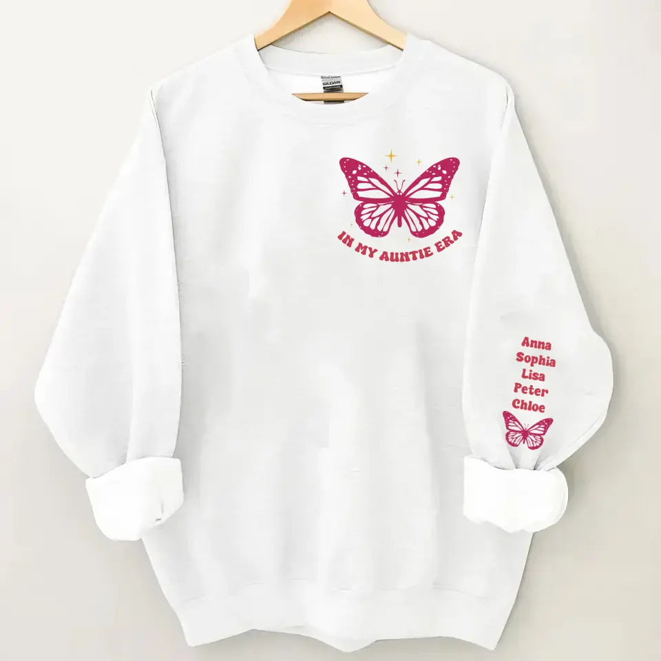 Personalized In My Auntie Era Butterflies Custom Kid Names Sweatshirt Printed HN24302