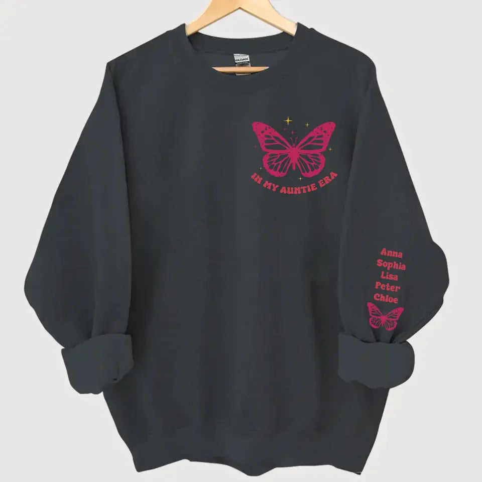 Personalized In My Auntie Era Butterflies Custom Kid Names Sweatshirt Printed HN24302