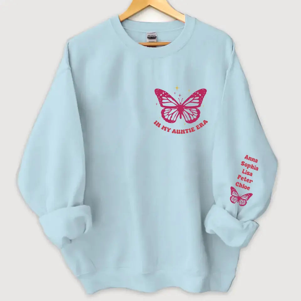 Personalized In My Auntie Era Butterflies Custom Kid Names Sweatshirt Printed HN24302