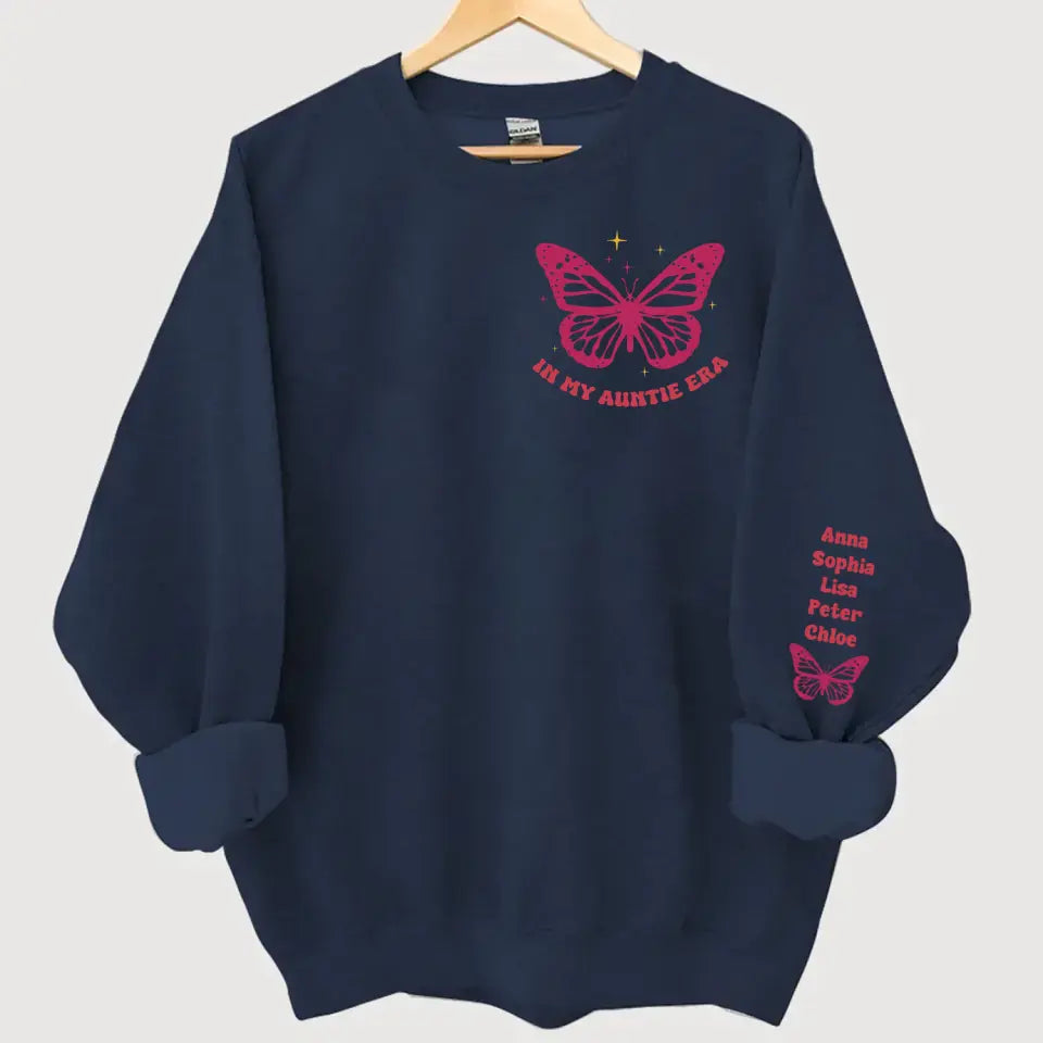 Personalized In My Auntie Era Butterflies Custom Kid Names Sweatshirt Printed HN24302