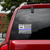 Personalized Thin Blue Line Car Decal Printed 24346KVH