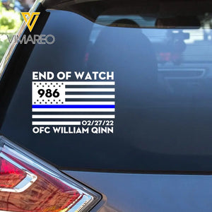 Personalized Thin Blue Line Car Decal Printed 24346KVH