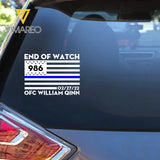 Personalized Thin Blue Line Car Decal Printed 24346KVH