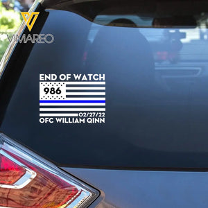 Personalized Thin Blue Line Car Decal Printed 24346KVH