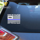 Personalized Thin Blue Line Car Decal Printed 24346KVH