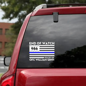 Personalized Thin Blue Line Car Decal Printed 24346KVH