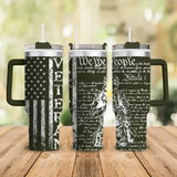Personalized Retired US Veteran We The People 40oz Matte Tumbler With Handle Printed AHVA24349