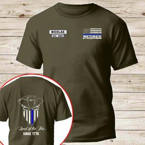 Personalized Land Of The Free Since 1776 Retired US Police T-shirt Printed AHKH24366