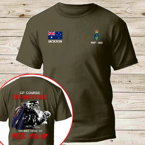 Personalized Australian Veterans Of Course I'm Going to Hell I'm Just Here To Pick Up You T-shirt Printed QTKH24389