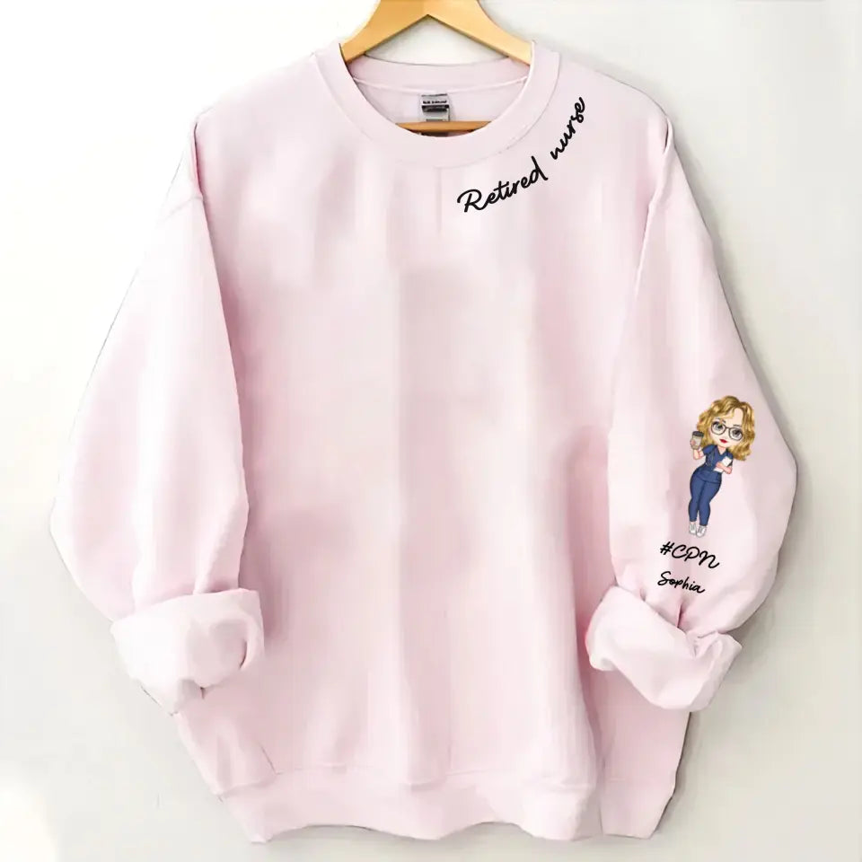 Personalized Retired Nurse Custom Name Sweatshirt Printed KVH24399