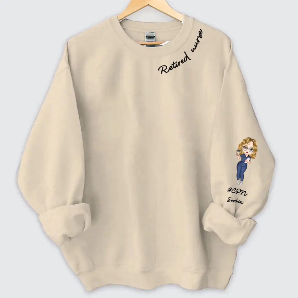 Personalized Retired Nurse Custom Name Sweatshirt Printed KVH24399