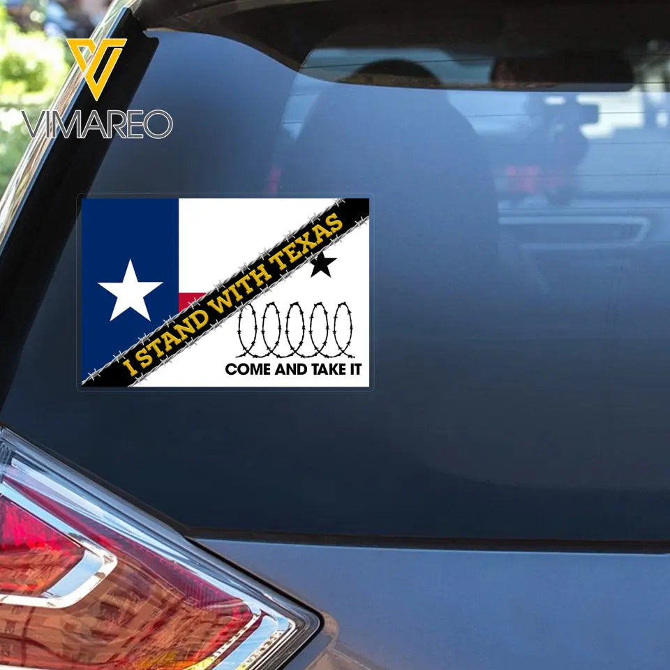 Personalized I stand With Texas Decal Printed AHVQ24421