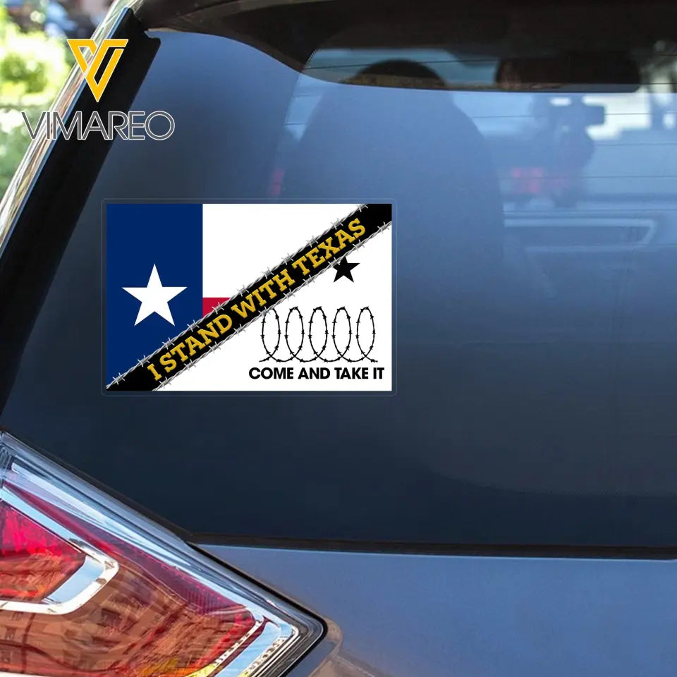 Personalized I stand With Texas Decal Printed AHVQ24421
