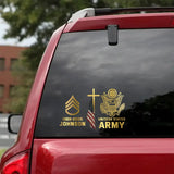 Personalized US Army Logo & Rank Camo Decal Printed AHKH24420