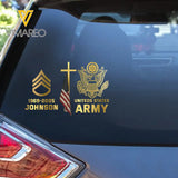 Personalized US Army Logo & Rank Camo Decal Printed AHKH24420