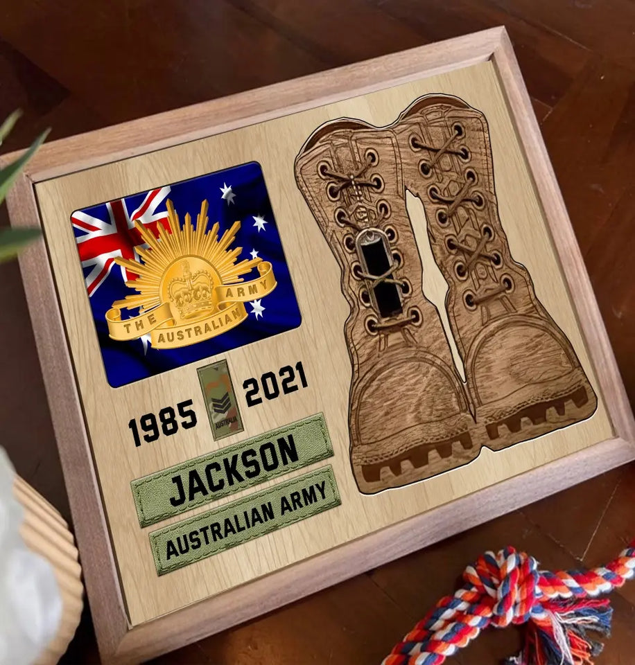 Personalized Australian Army Rank Camo Custom Name & Time Poster Printed QTKH24431