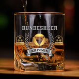 Personalized Bundesheer Austrian Rank Camo Custom Name & Time Whiskey Glass Printed AHVQ24438