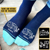 Personalized Camping Girl & Flamingo Custom Name 3D Socks Printed LVA24482