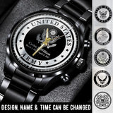 Personalized United States Army Logo Custom Name & Time Watch Printed QTLVA24486