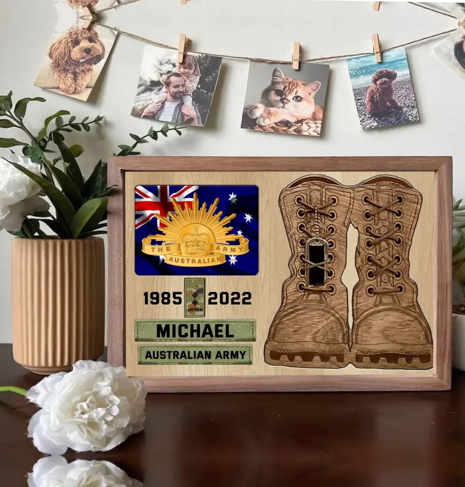 Personalized Australian Army Rank Camo Custom Name & Time Poster Printed QTKH24431