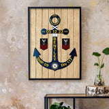 Personalized Nautical Anchor US Navy Rank Custom Name & Division Poster Printed AHKH24501