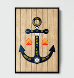 Personalized Nautical Anchor US Navy Rank Custom Name & Division Poster Printed AHKH24501