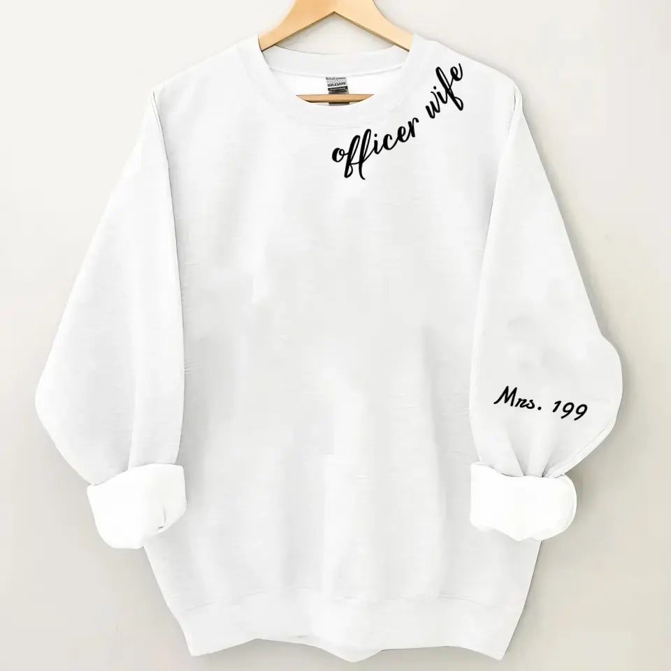Personalized Officer Wife Police Custom ID Sweatshirt Printed QTLVA24505