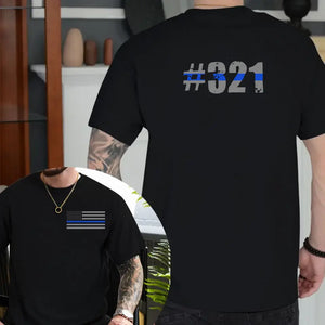 Personalized US Police Blueline Custom ID T-shirt Printed QTHN24524