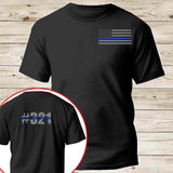 Personalized US Police Blueline Custom ID T-shirt Printed QTHN24524