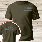 Personalized US Police Blueline Custom ID T-shirt Printed QTHN24524