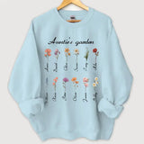 Personalized Auntie's Garden Flowers with Kid Names Sweatshirt Printed HN24561